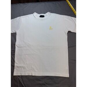 Limited L 63 Embroidered Logo White T-Shirt XS Cotton Minimalist Tee Korea